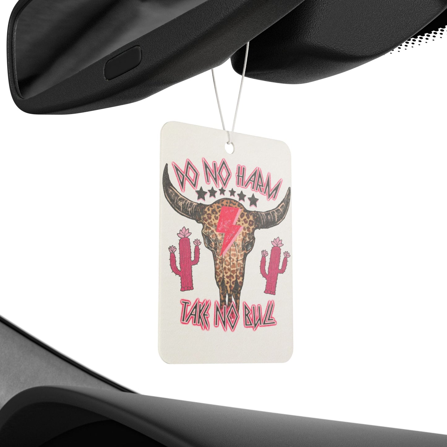 Rustic Western Car Air Freshener - "Do No Harm, Take No Bull" Design