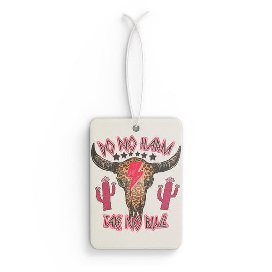 Rustic Western Car Air Freshener - "Do No Harm, Take No Bull" Design